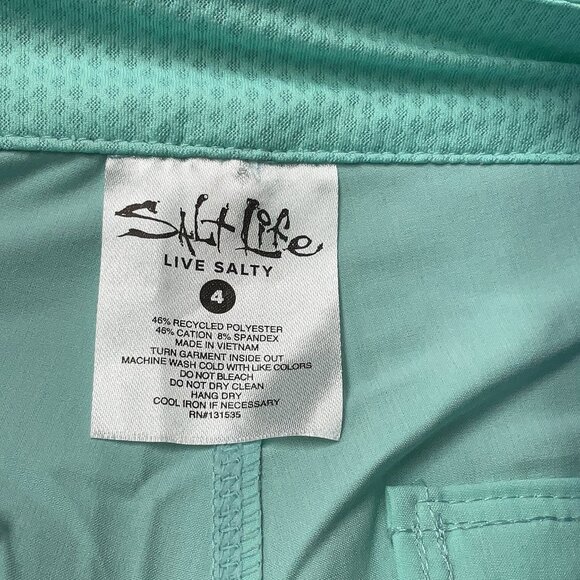 Salt Life Size 4 Shorts Mint Aqua Green - Blue SLX-QD Arubl - Picture 3 of 3